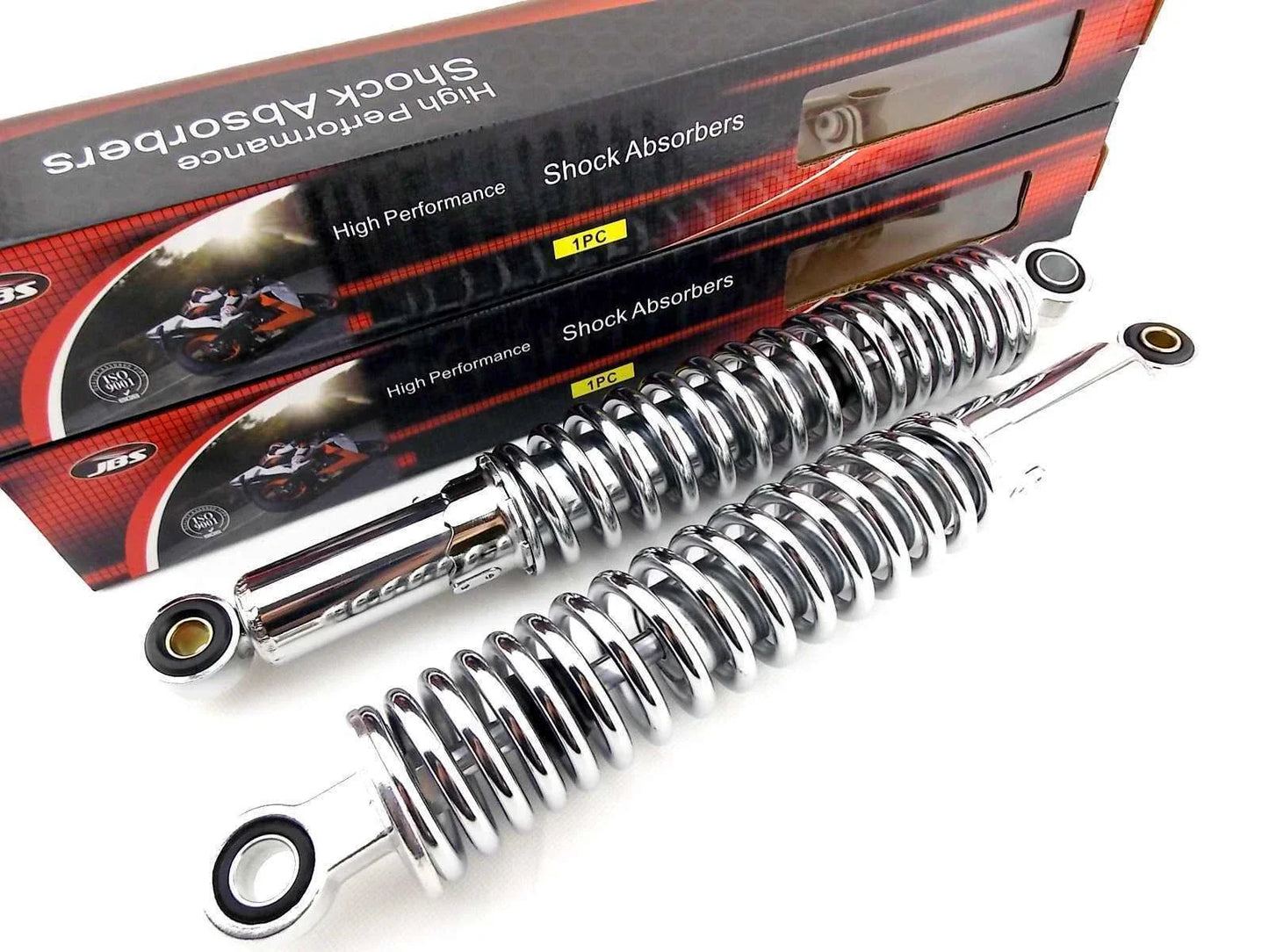 350mm JBS Chrome Rear Shock Absorbers for Kawasaki Zephyr 1100 (1992-1996)