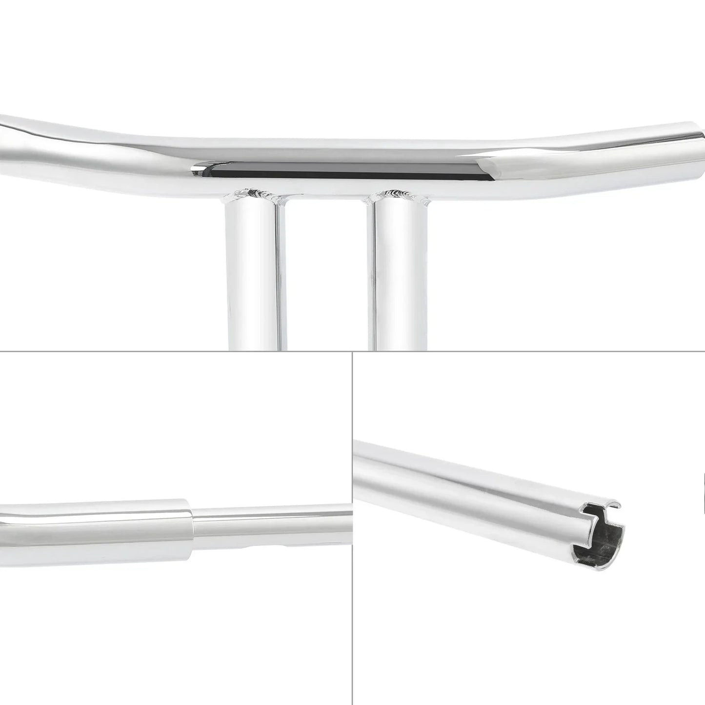 Chrome 10 Rise T-Bar Handlebar 1.5 in for Harley Softail Custom (2018 - 2024)