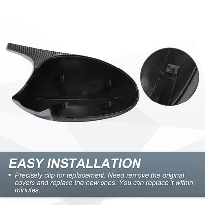 Rearview Mirror Cover Cap Black Carbon Fiber for BMW E87 E81 E82 E88 E92
