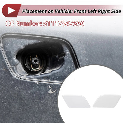 Washer Nozzle Cover Front Left & Right for BMW X1 (2013-2015) White