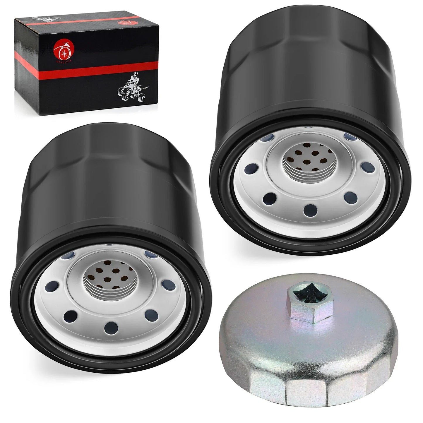 2 x Oil Filter w/Tool for Yamaha Grizzly YFM350-700