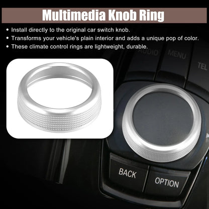 Knob Cover Ring for BMW Series X3 X4 X5 X6 Silver Tone