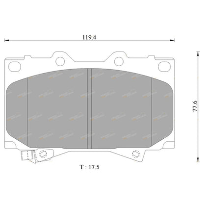 Front Brake Pads Set for Toyota Land Cruiser 100 Series (1998–2007)