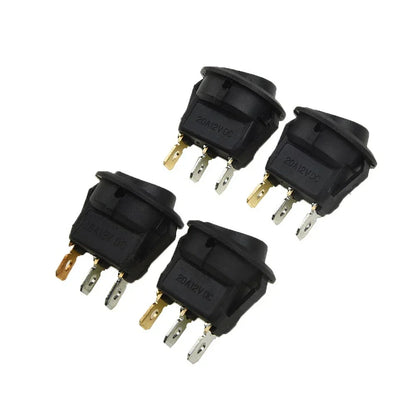4pcs DC 12V 16A Led Dot Round Rocker SPST Toggle Switches for Car Auto Boat