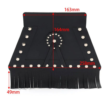 PU Leather Rear Fender Mud Flap Cover with Fringe for Harley