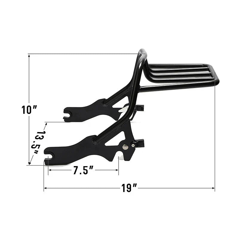 Vivid Black  Luggage Rack Mount for Harley Softail Fat Bob (2018-2024)