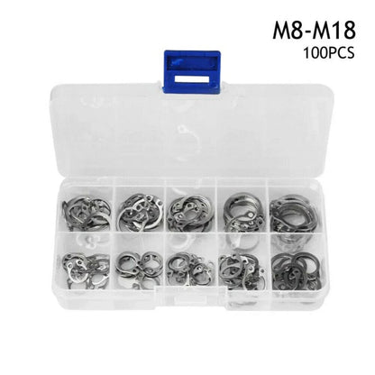 100pcs External Circlips Retaining Ring 8mm-18mm for Universal