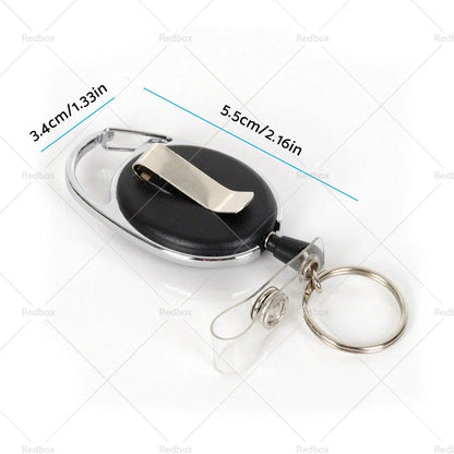 10 x Oval Key Rings Retractable ID Pull Holder Reel Belt Clip