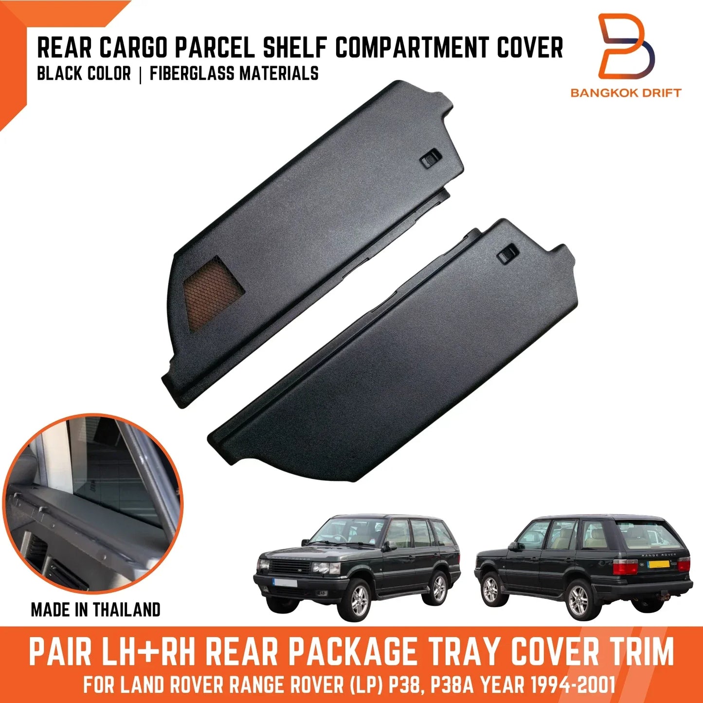 LH+RH Rear Trunk Side Panel Console Cover Trim for Land Rover Range Rover P38A