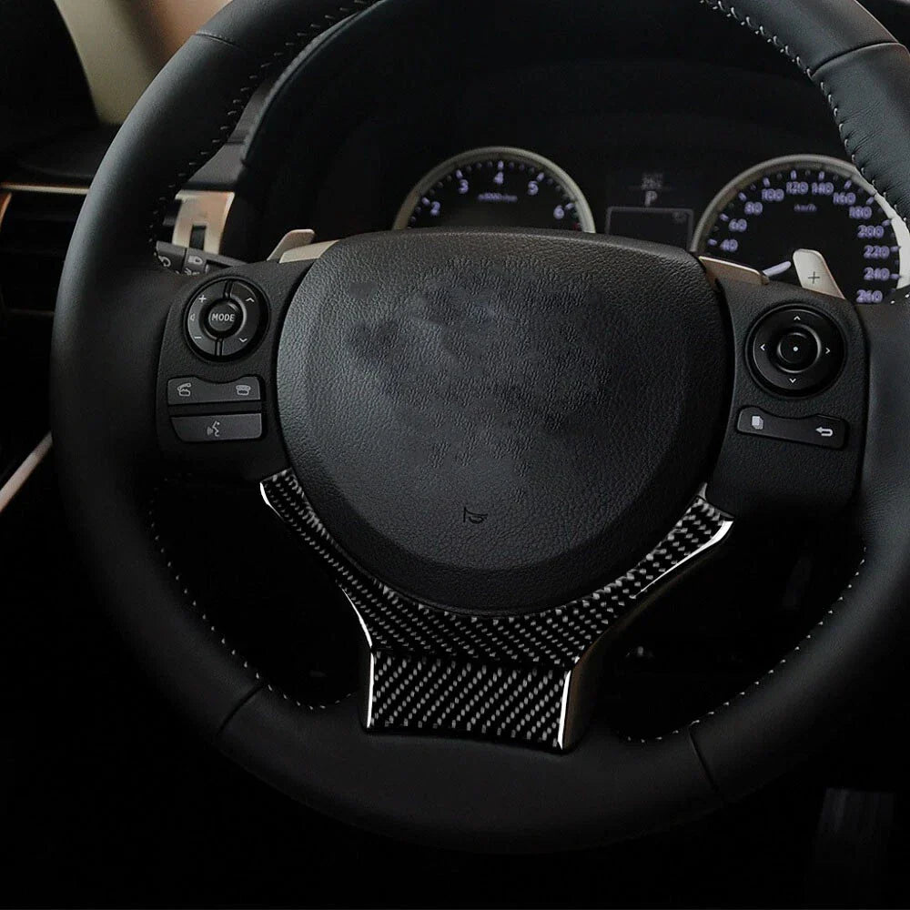 Carbon Fiber Steering Wheel Cover Trim for Lexus IS250 IS300 IS350 (2014-2018)