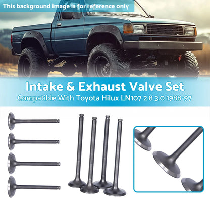 Intake & Exhaust Valve Sets for Toyota Hilux LN107 2.8L 3.0L (1988-1997)