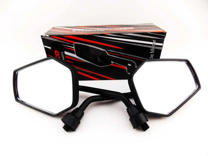 Black White Hex Soko Mirrors for Honda CBF125 Stunner (2009-2014)