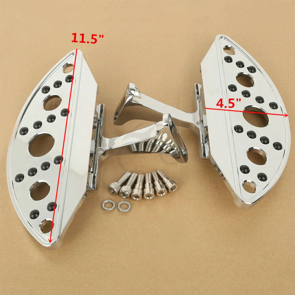 Chrome Semi-Circle Floorboards for Harley Touring Road Glide (1993-2025)