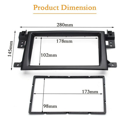 2 DIN Stereo Radio Fascia Panel Frame for Suzuki Grand Vitara (2005-2014)