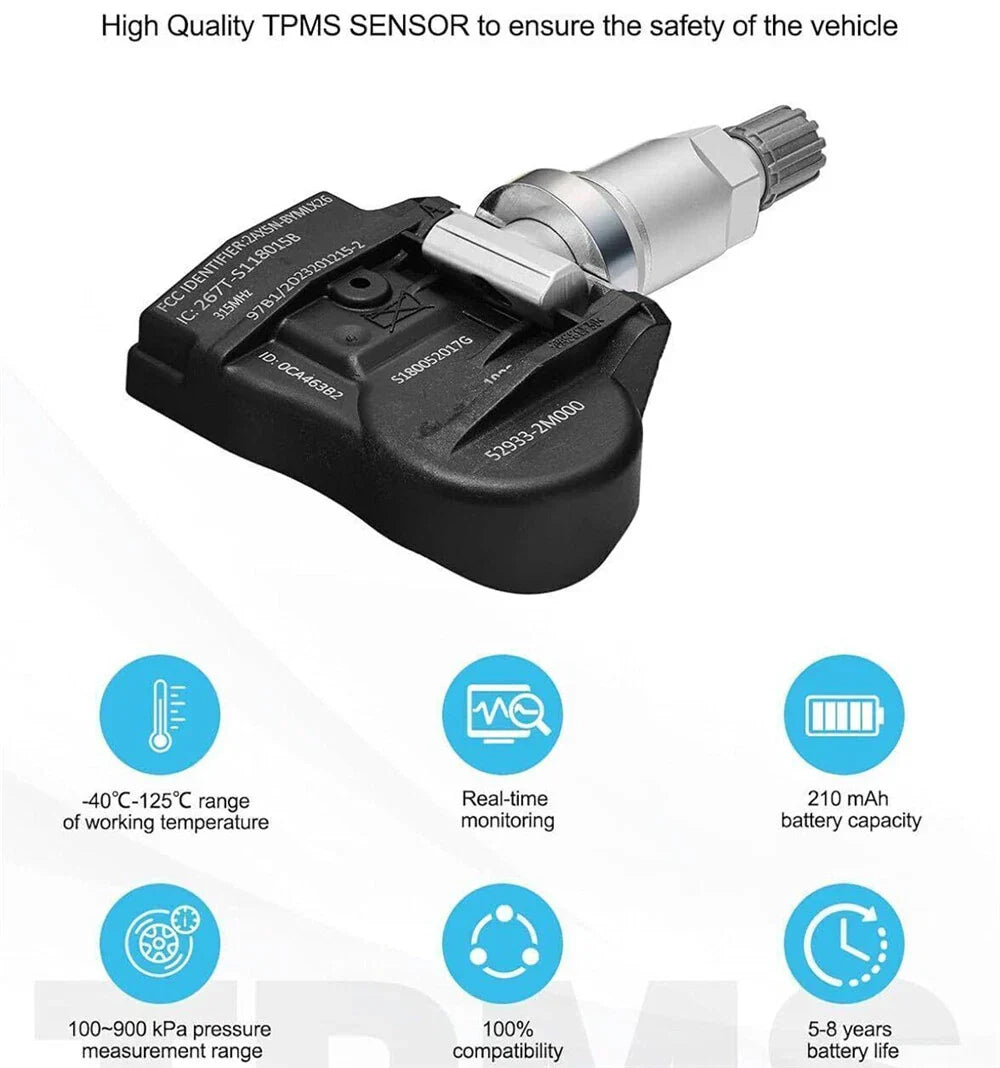 4 x TPMS Tire Pressure Sensors for Mazda (2014-2023)