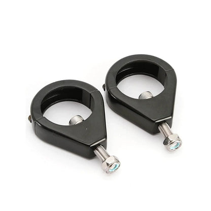39mm Black Fork Mount Turn Signal Relocation Brackets for Harley Davidson