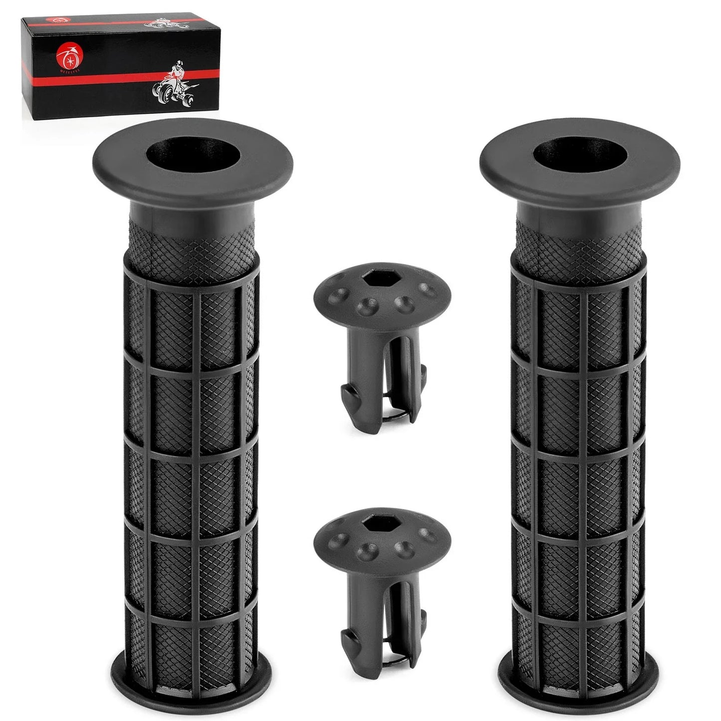 2 x Handlebar Grips w/End Guards for Honda Rancher 420 2x4/4x4 (2007–2024)
