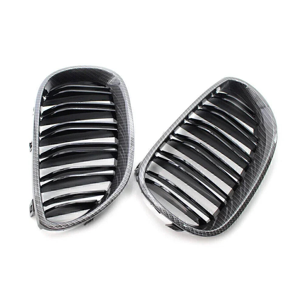 Double Slat Carbon Black Grille for BMW E60 E61 5 Series M5 (2004-2010)