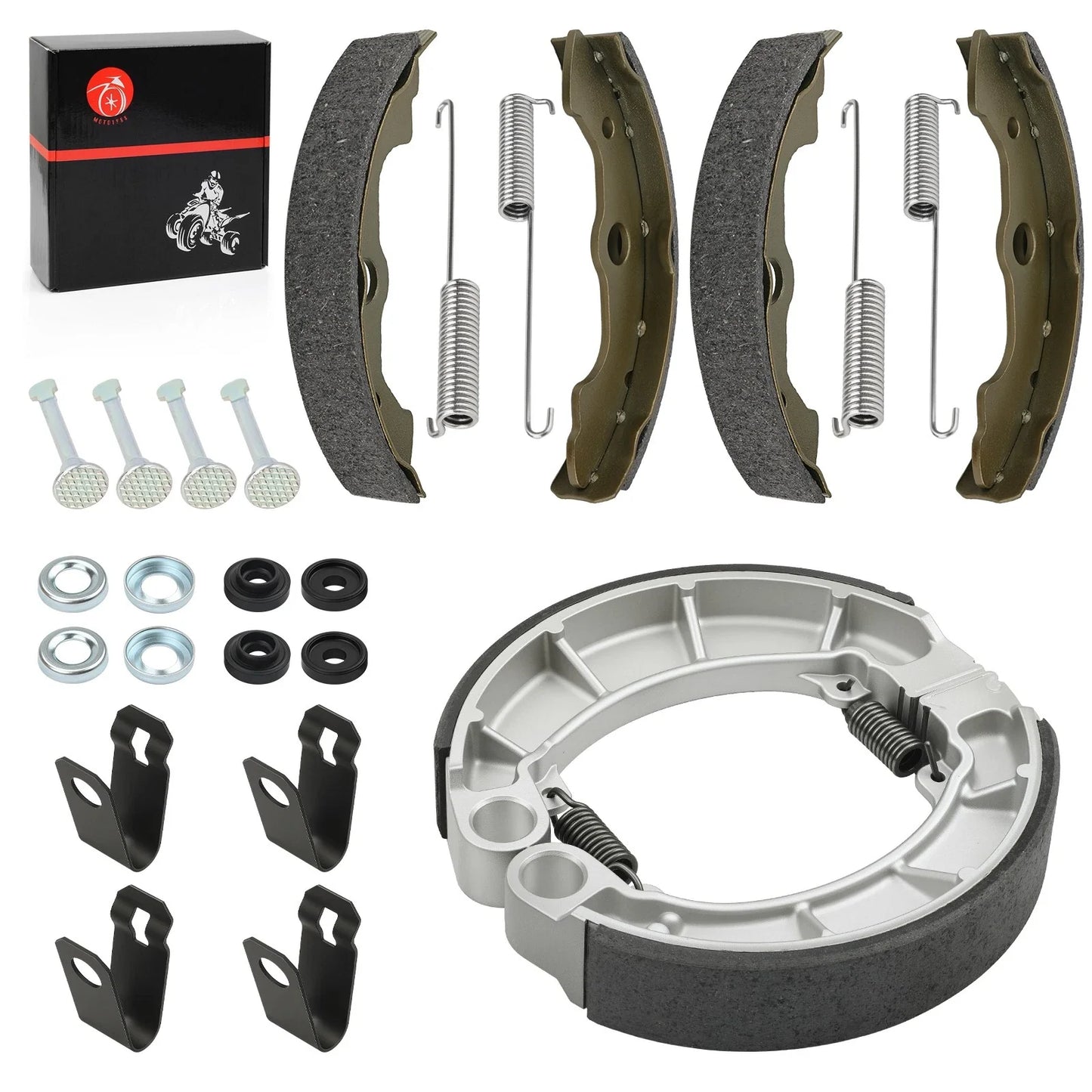 Front & Rear Brake Shoes Kit for Honda Rancher 400 TRX400FA/FGA (2004–2007)
