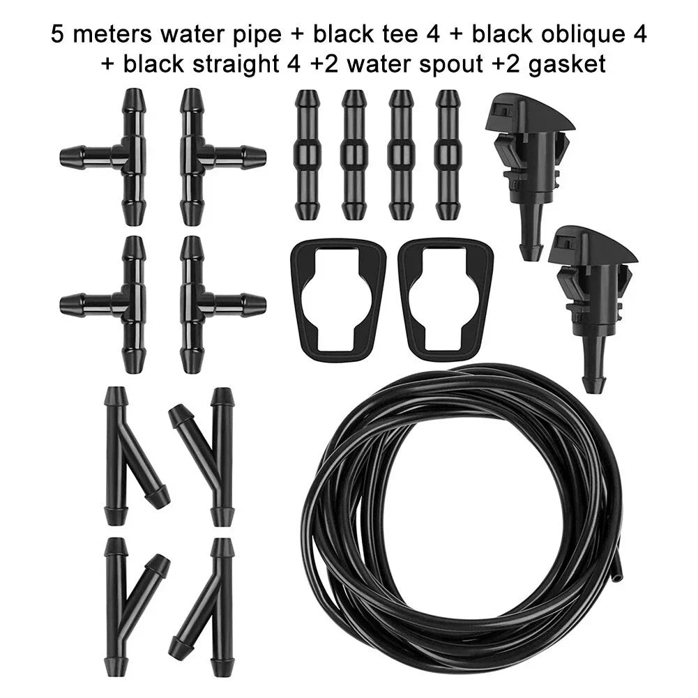 Windscreen Washer Conversion Hose Connectors Nozzle Pump