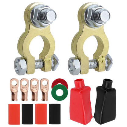 Copper Battery Terminal Connectors Kit for Car, Marine, Boat, Truck, RV