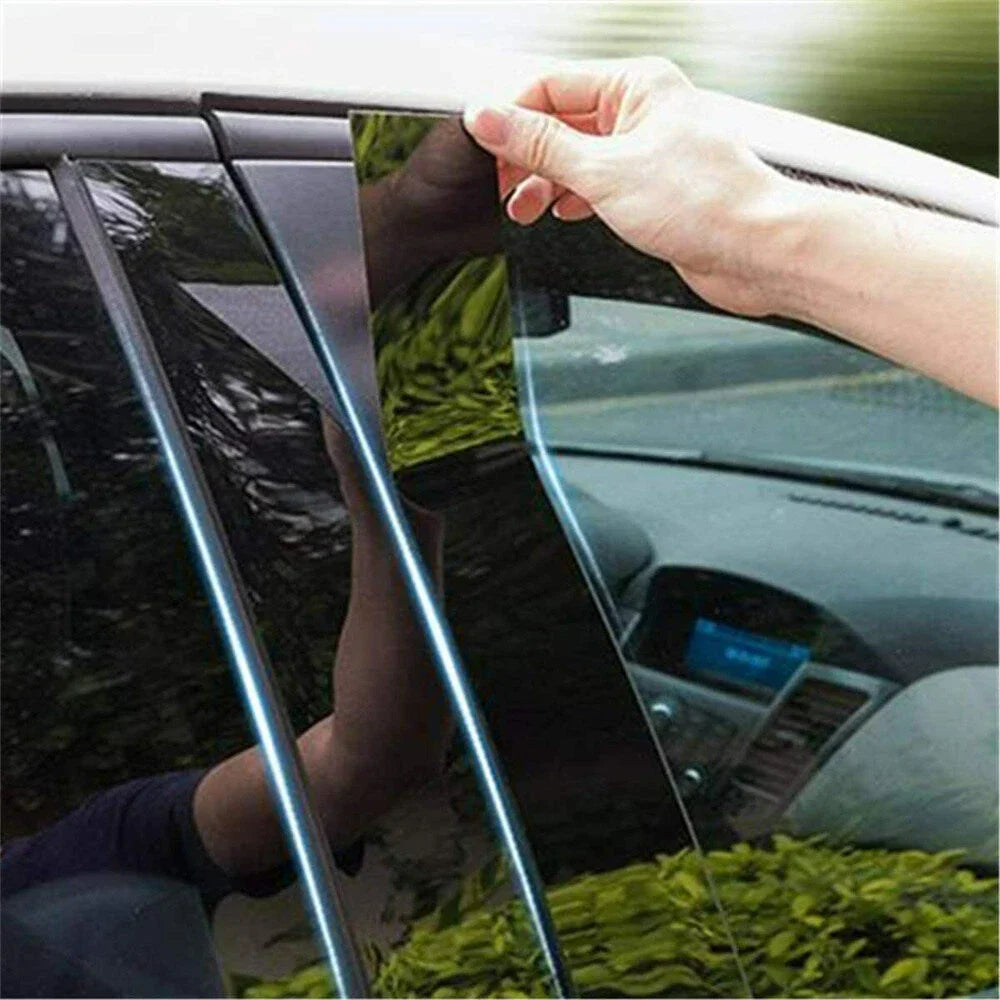 6 Pcs Glossy Black Car Door Pillar Post Trims for Honda Fit Jazz (2014-2019)