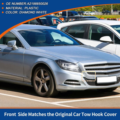 Front Car Bumper Tow Hook Cover for Mercedes-Benz (2012-2018) Diamond White