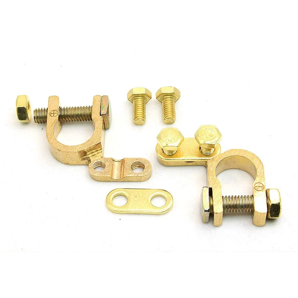 2 x Heavy Duty Brass Battery Terminals for Secure Connections and Extended Use