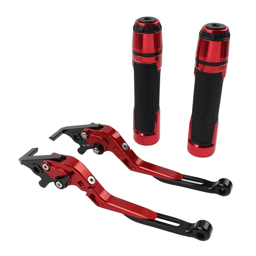 Red Extendable Brake Clutch Lever Grip Set for BMW R1200GS R1250GS (2013-2023)