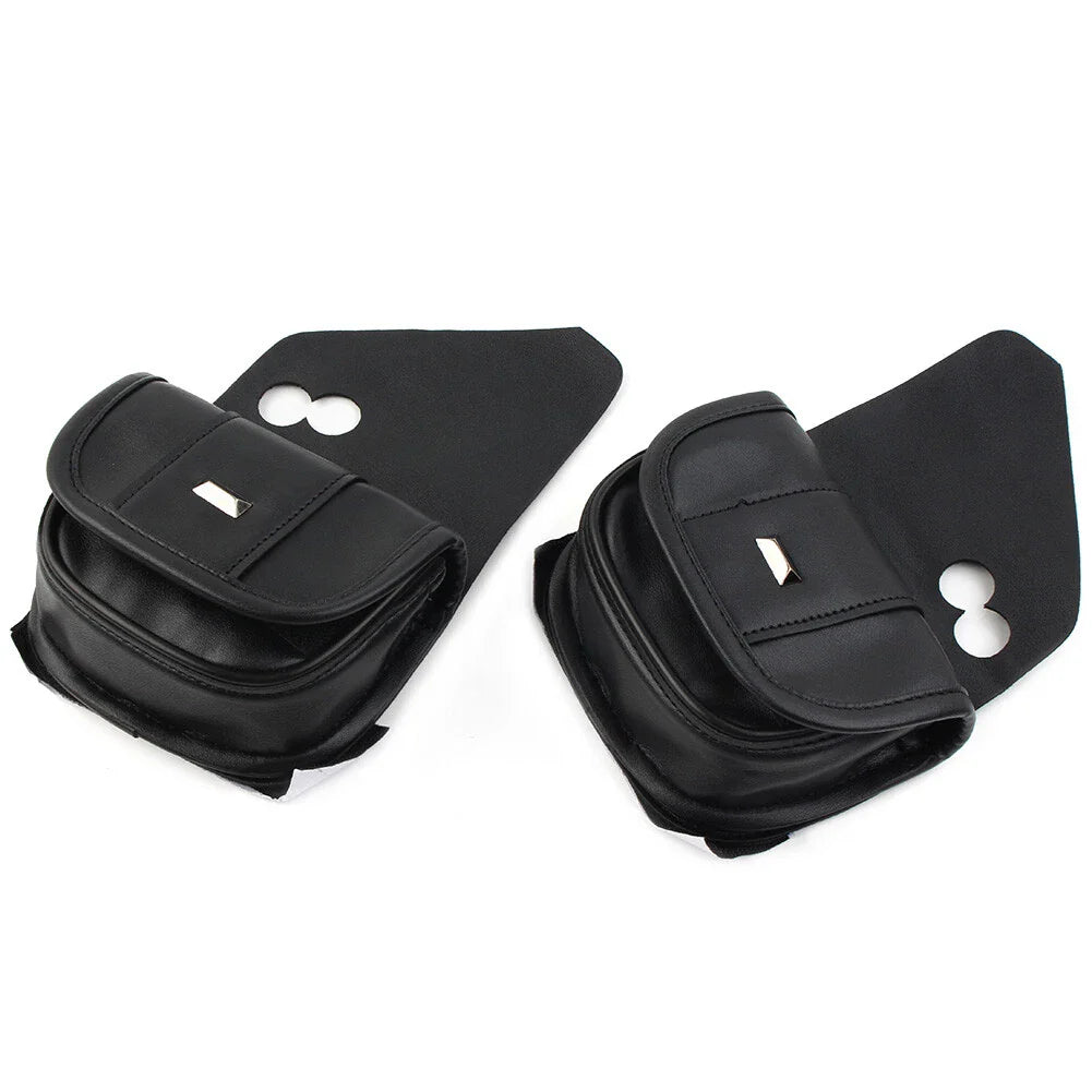 Black Dual Pouches Windshield Bags for Harley Touring Street Glide Special (2014-2023)