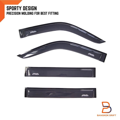 Slim Door Visors for Mitsubishi Triton MK 4-Door Ute (1996-2006)