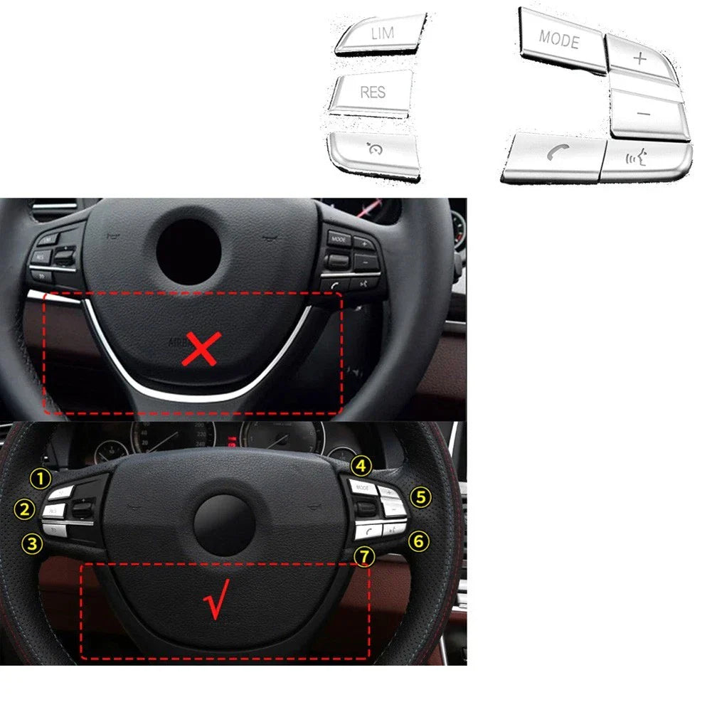Steering Wheel / 7 Piece / ABS Accessories Decor for BMW