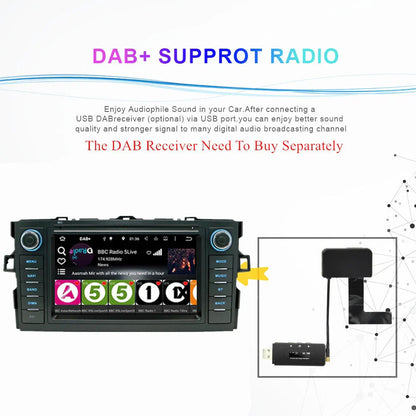 7'' Car Stereo GPS Head Unit for Toyota Auris Corolla (2006-2012)