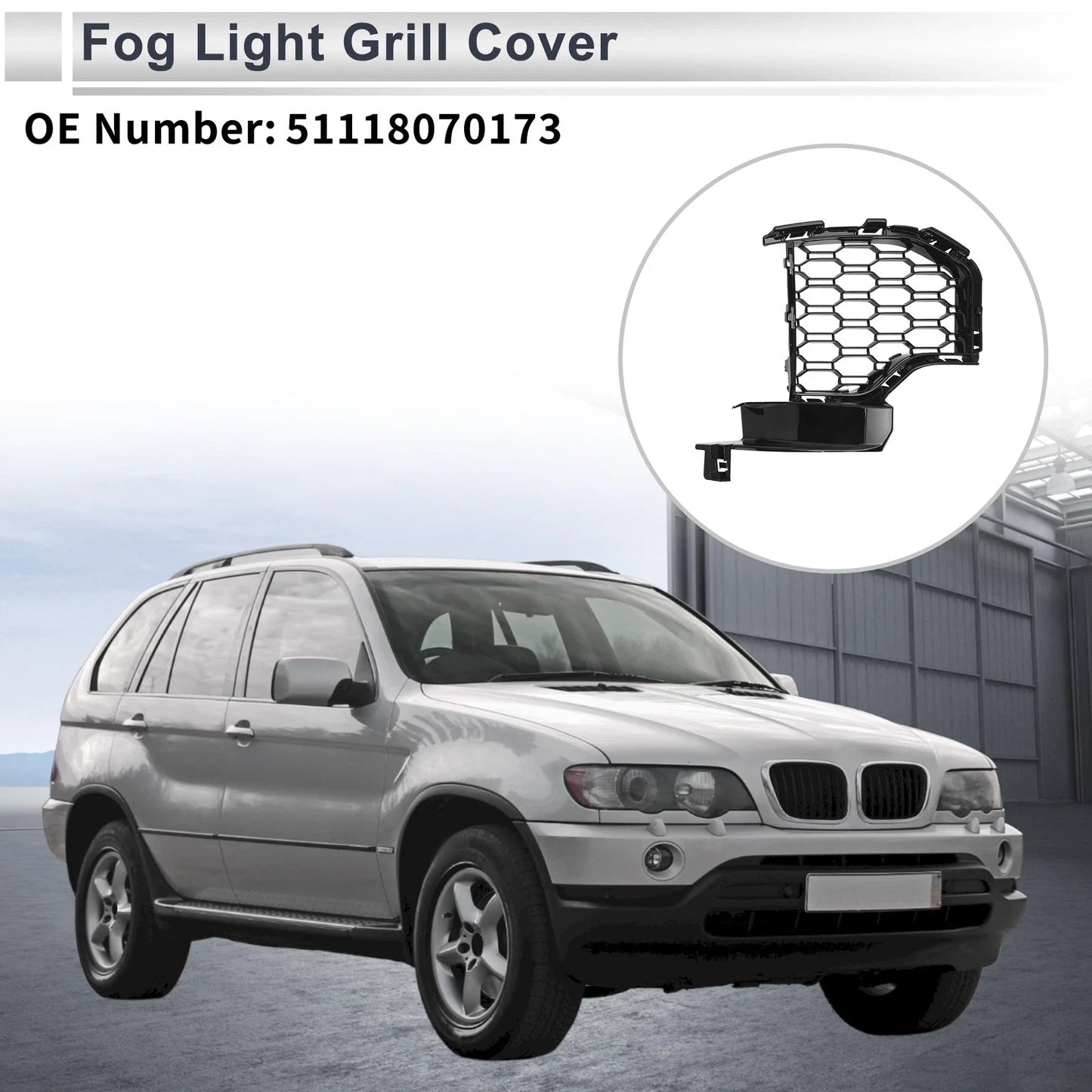 1x Front Left Fog Light Grill for BMW X5 Black (2019-2022)