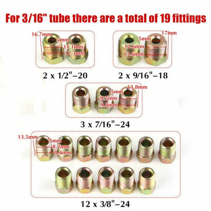 3/16 & 1/4 Tube Nuts Fitting Kit