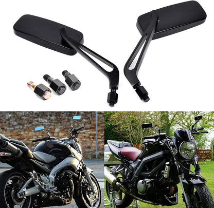 8/10mm BLACK MOTORCYCLE MIRRORS for CHOPPER CRUISER BOBBER CAFE RACER