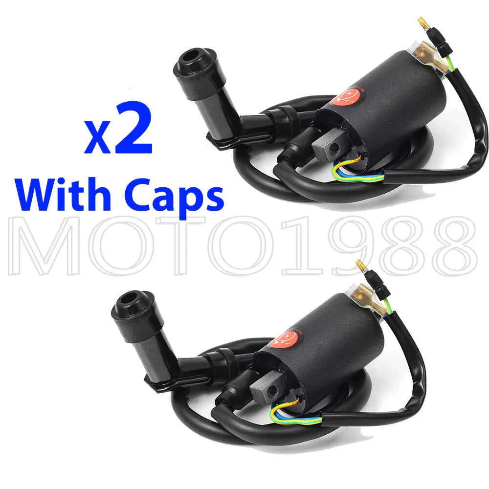 2 x Ignition Coils & Spark Plug Caps for Honda CB350 CB450 CL350 CL450 SL350 (1968–1973)