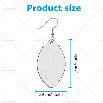 48PCS Double-Sided MDF Rugby Earrings with Hooks & Jump Rings