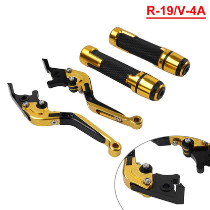 Gold Extendable Brake Clutch Lever Grip Set for Yamaha YZF R1 (2009-2014)