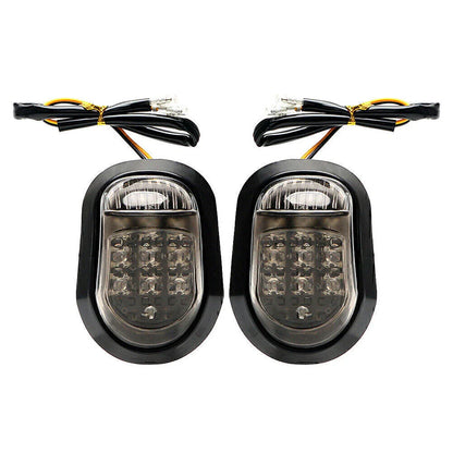 Amber LED Flush Mount Turn Signal Lights for Universal Motorcycle