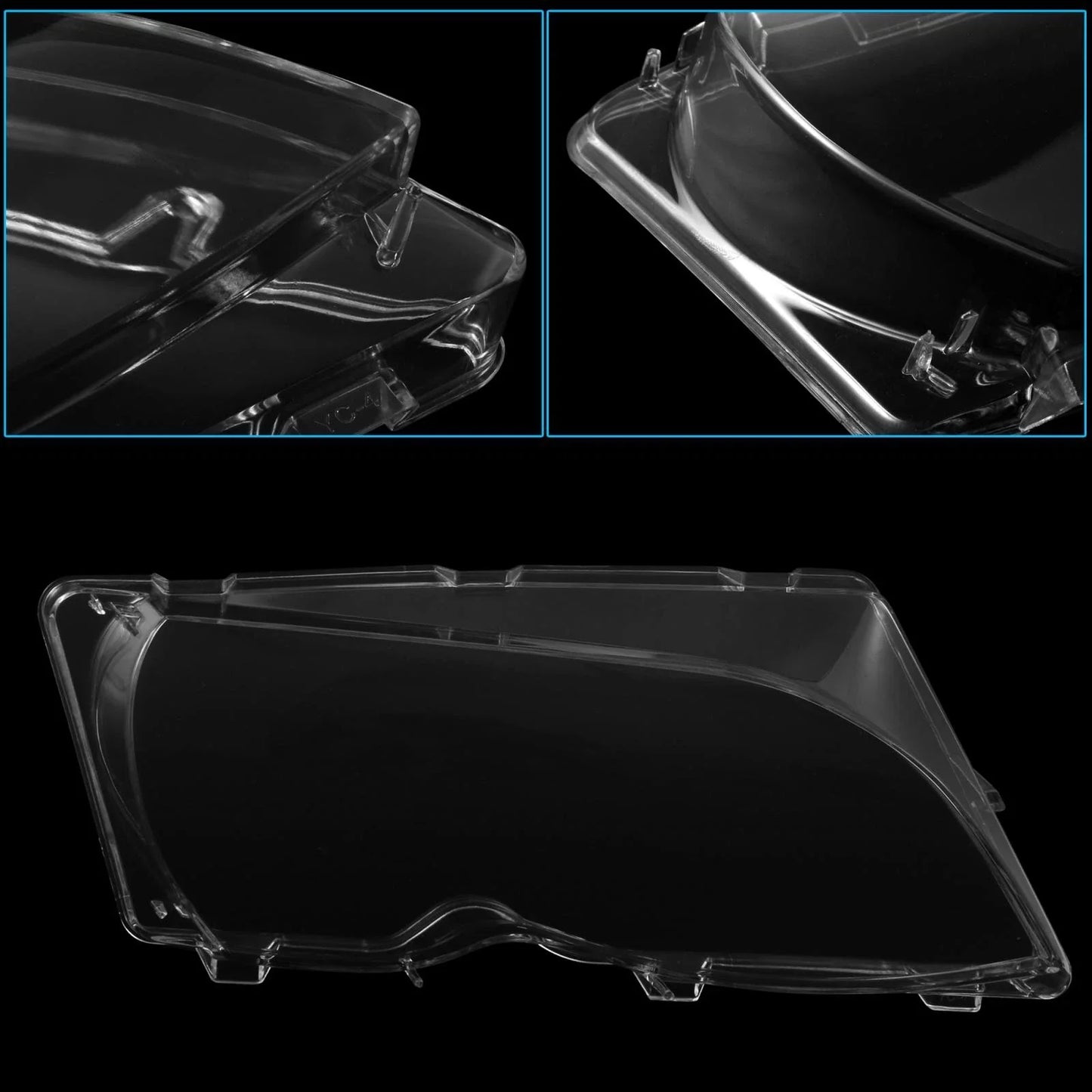 1 Pair Car Front Headlight Headlamp Lens Cover PC Shell for BMW E46 (1998 - 2006)