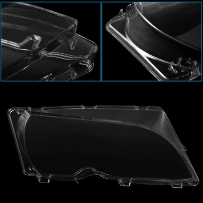 1 Pair Car Front Headlight Headlamp Lens Cover PC Shell for BMW E46 (1998 - 2006)