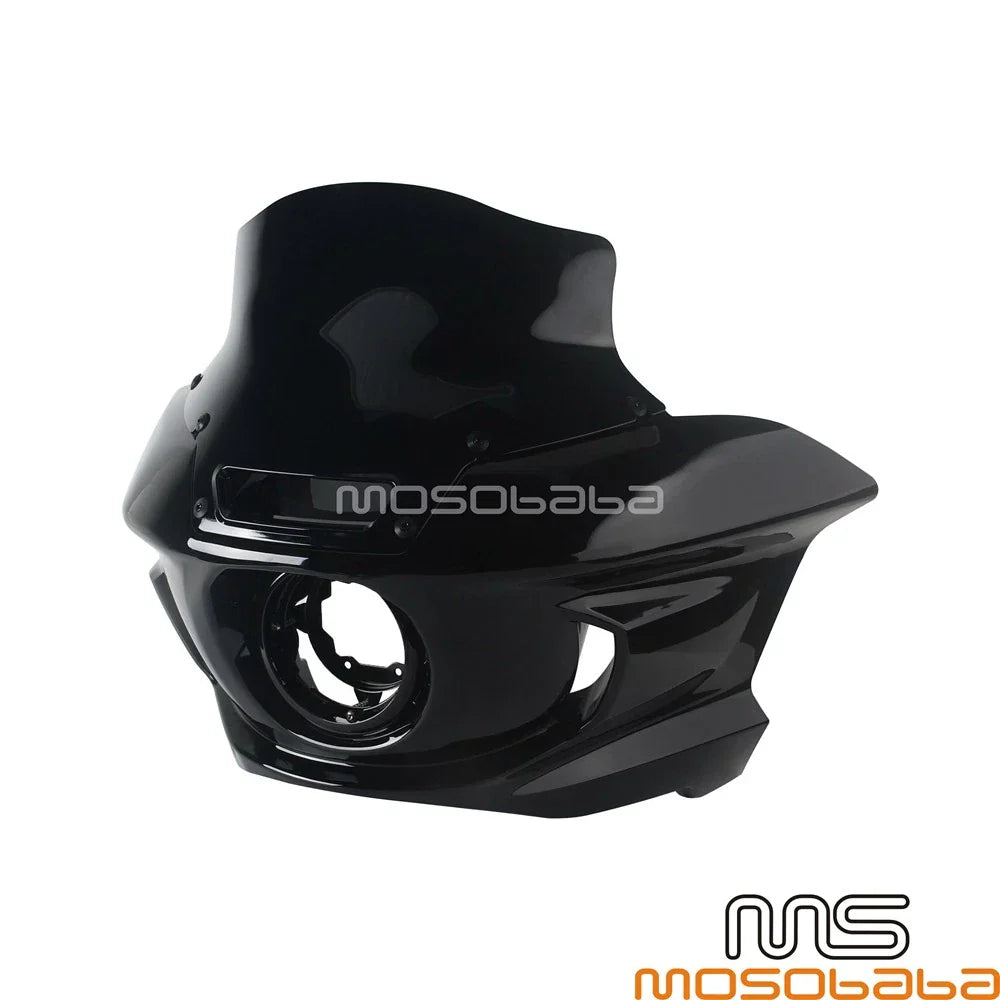 Front Mask Headlamps Windshield w/ Mount Bracket for Harley FXST FXLR FXBB
