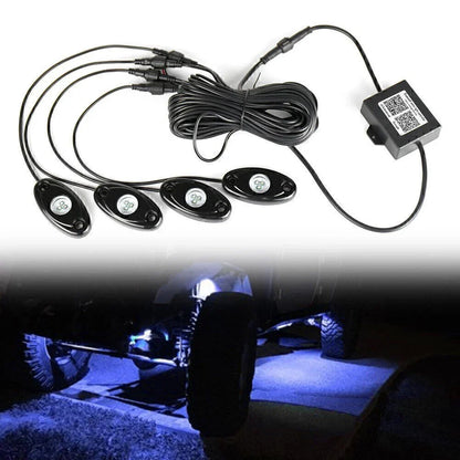 4x RGB LED Rock Lights for Offroad Vehicles - Wireless Music Flashing (N/A)