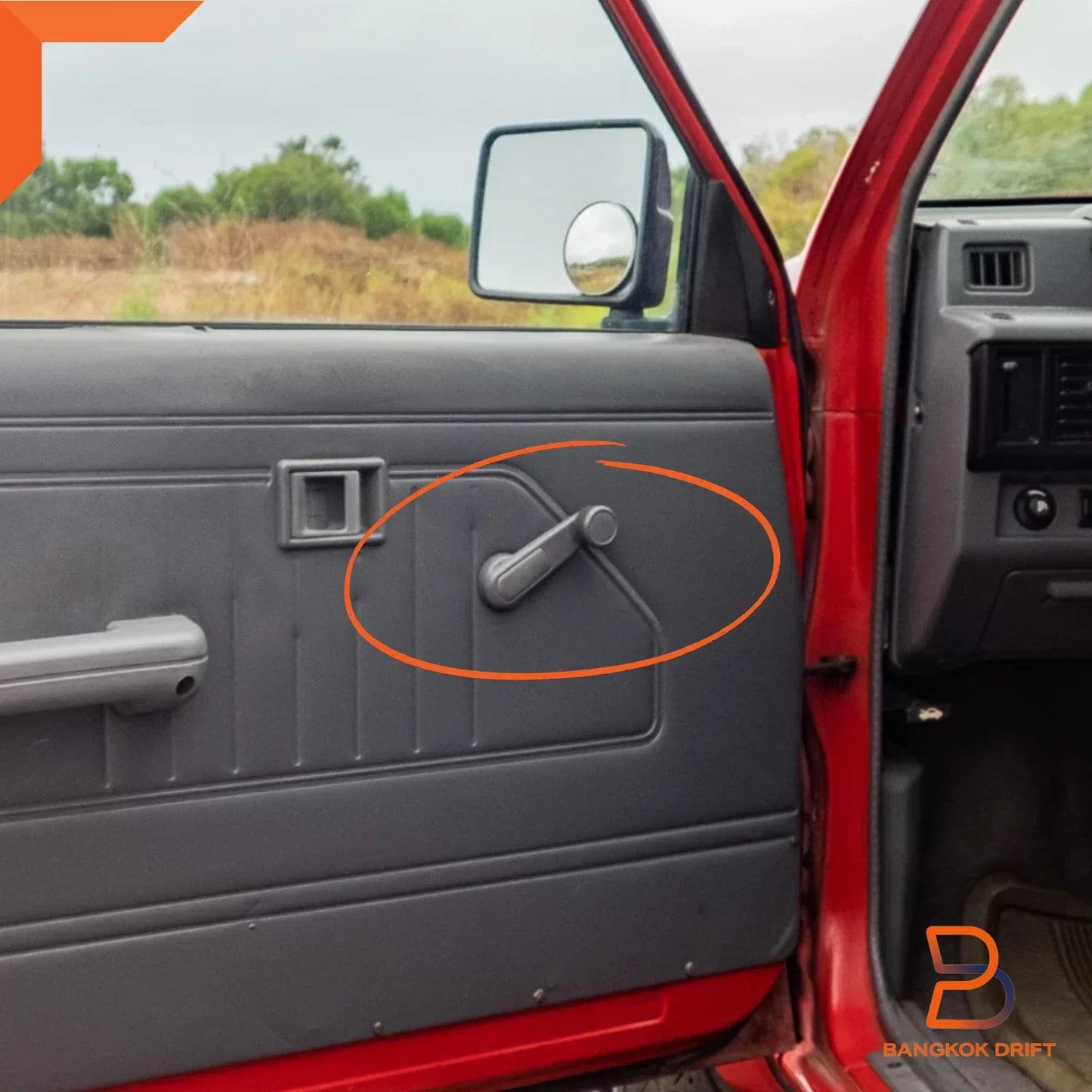 Grey Folding Window Crank Handle for Mitsubishi Triton Lancer (86-06)