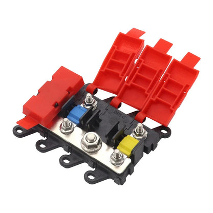 3-Way Fuse Holder with 30A, 60A, 100A Fuses for Distribution Block