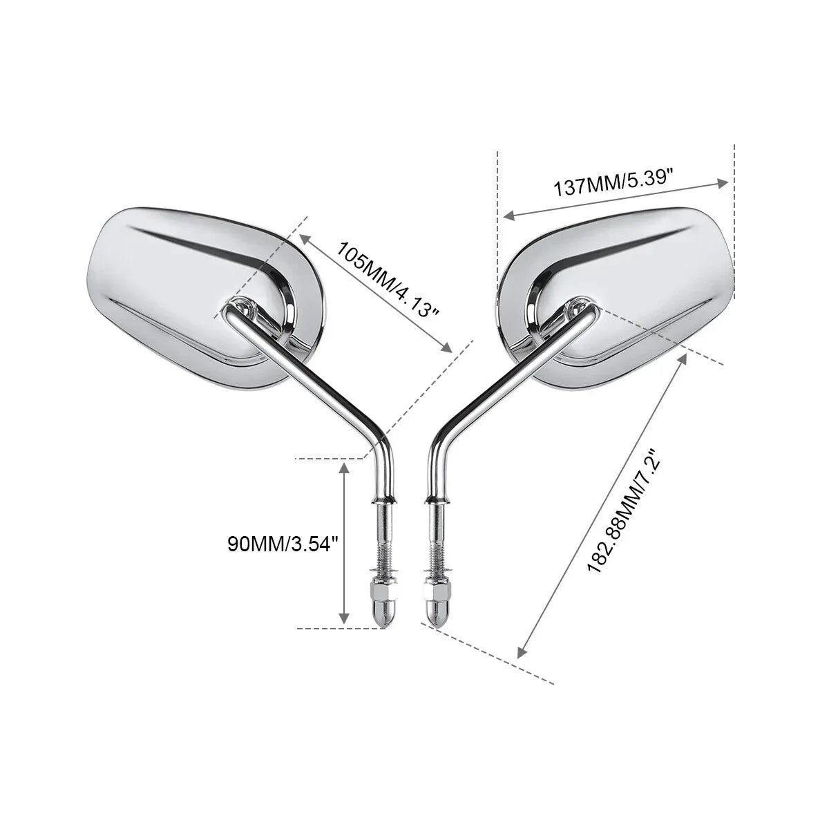 Chrome Rear View Mirrors for Harley Davidson Sportster XL 1200 883 (2004-2023)