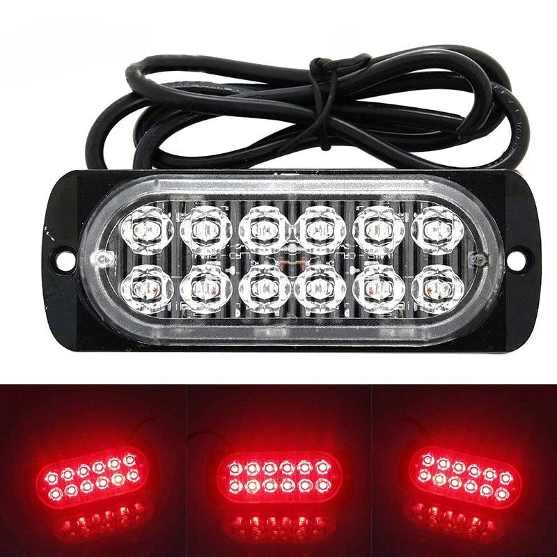 12LED Off-road Safety Urgent Working Fog Red Light Lamp for Cars