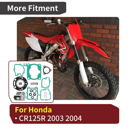 54mm STD Piston Gaskets Top End Rubuild Kit for Honda CR125R (2003–2004)