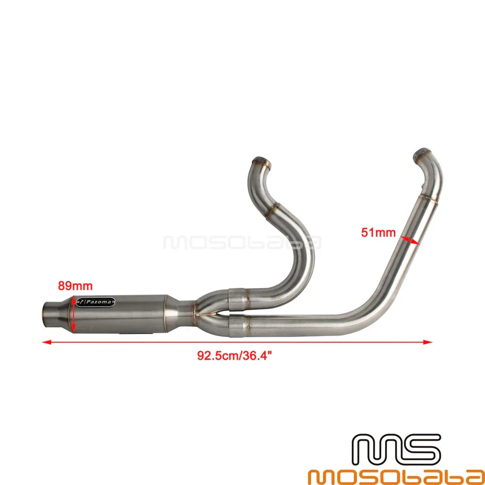 Exhaust Muffler Pipe for Harley Dyna Fat Bob FXDF Super Glide FXDC (2006-2017)
